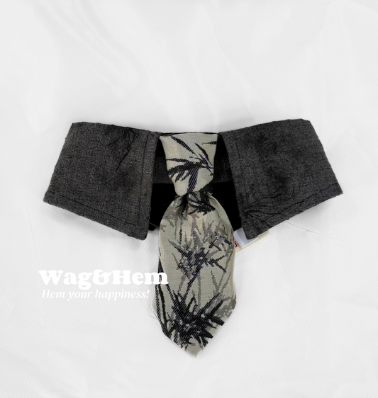 (S-2XL)「水墨竹韻」貓狗可調節領帶|藝術風領結|【JP系列】