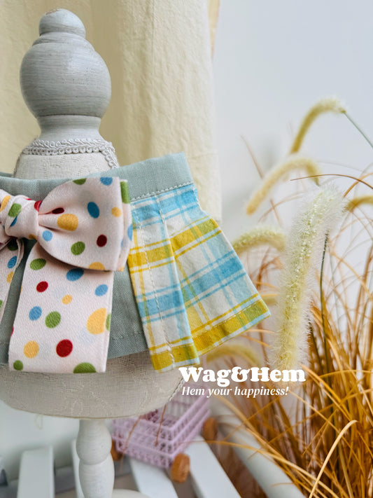 (XS-4XL)「春漾波點」貓狗圍兜口水巾|甜美風尚必備|【UA系列】