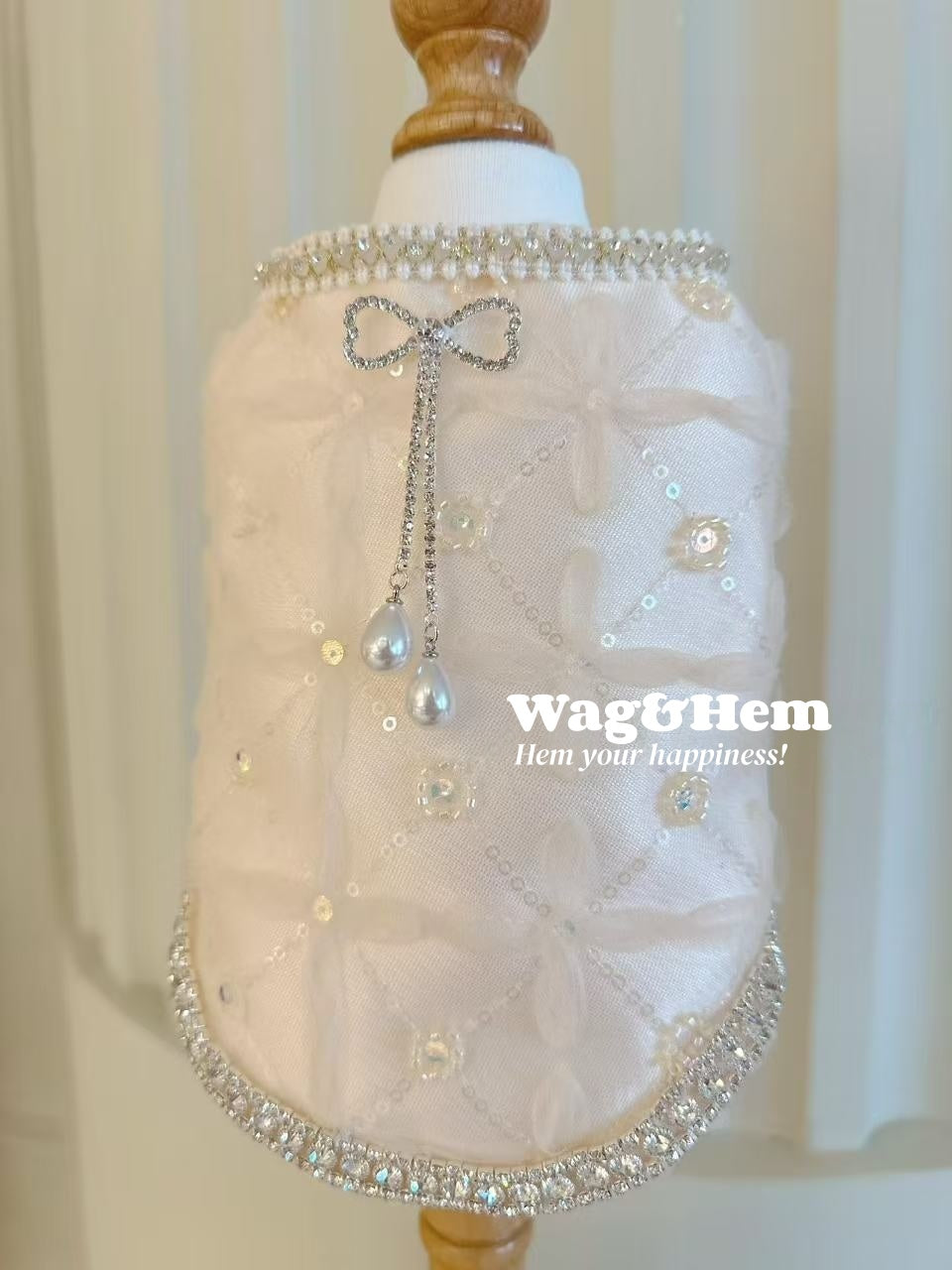 (度身訂製)「瑩紗鑽蝶」高級寵物禮服裙|寵物婚禮|高端布料【UT系列】
