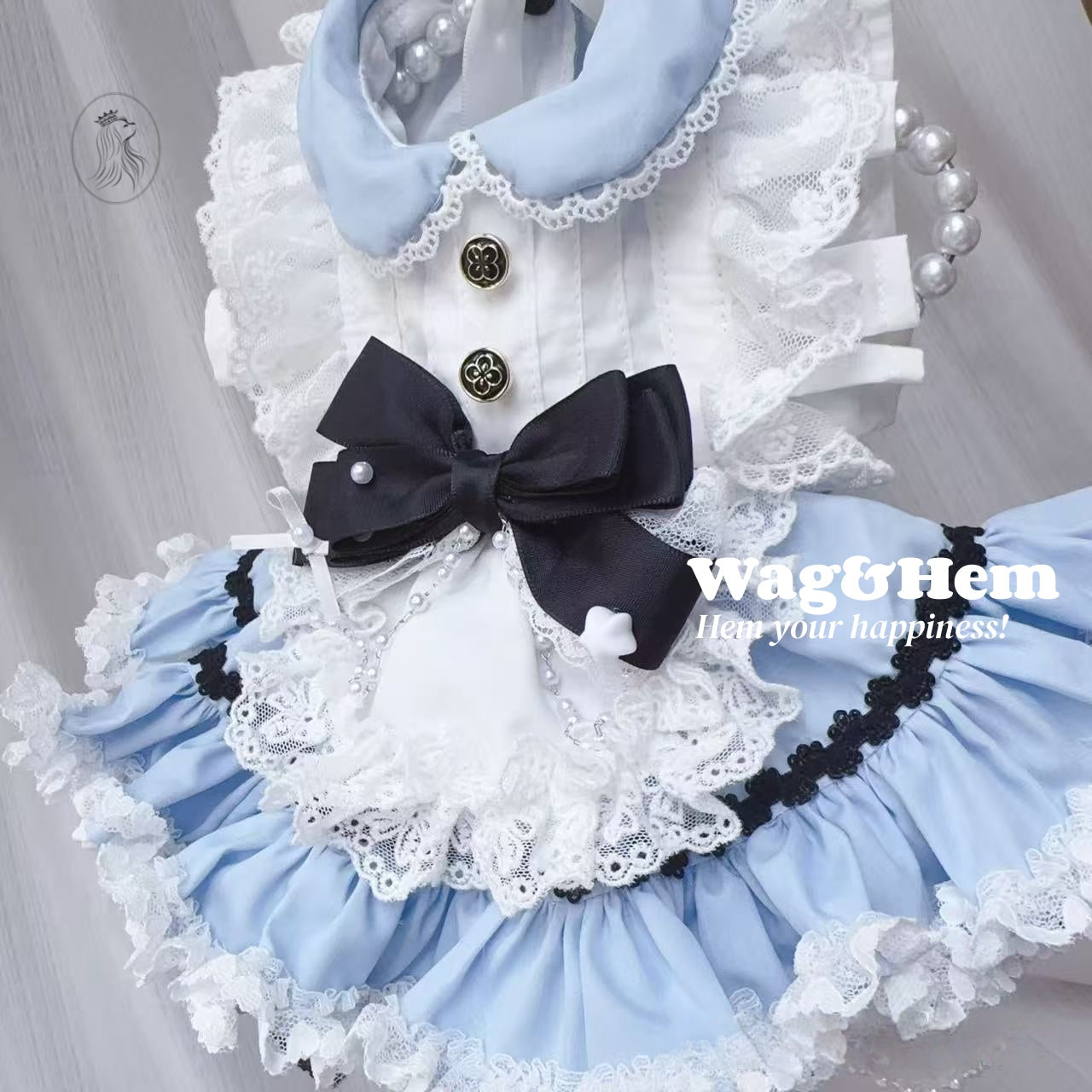 「夢境蕾絲」蘿莉塔風禮服|藍白公主風格|漸變網紗裙【PC系列】