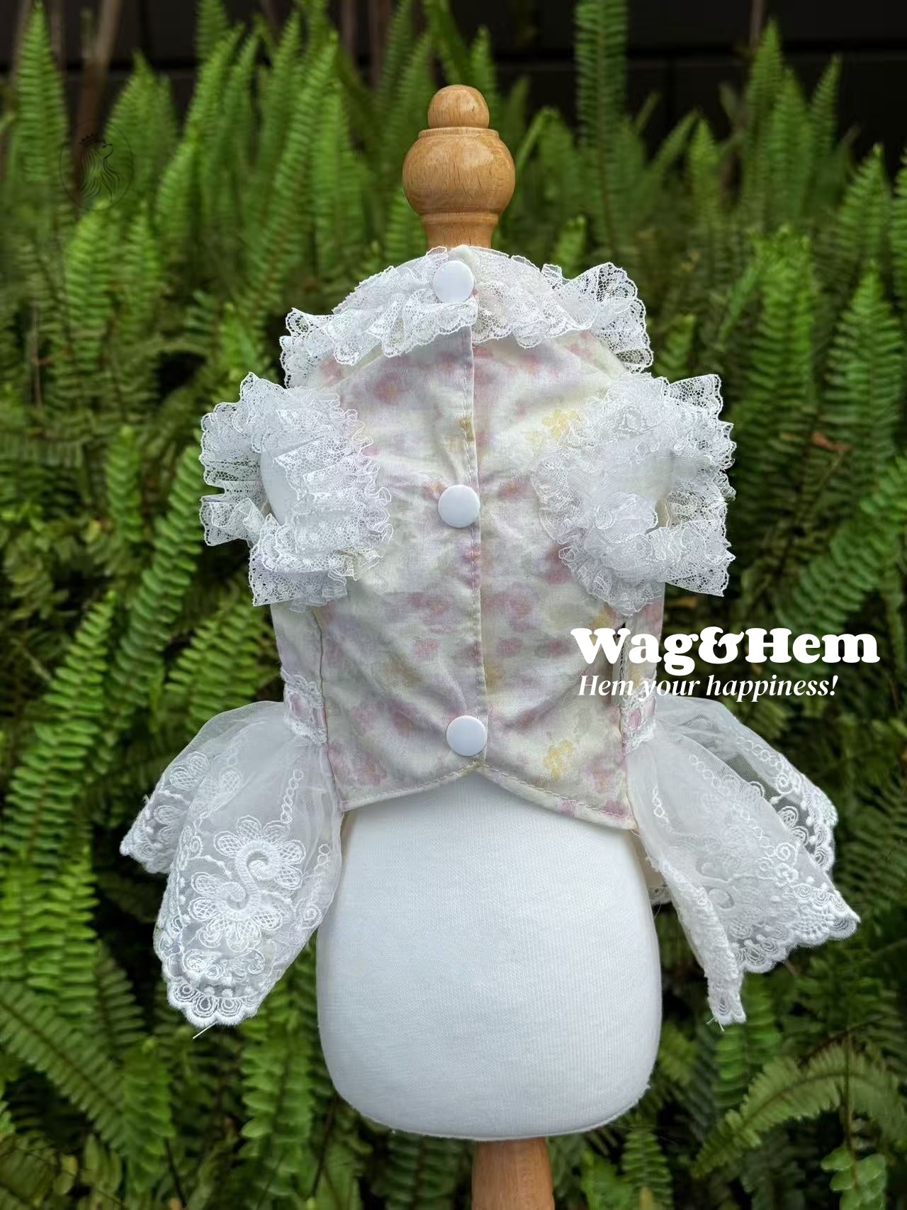 「花漾蕾紗」透氣蝴蝶結裙子|柔和碎花布料|透紗蕾絲裙【PC系列】