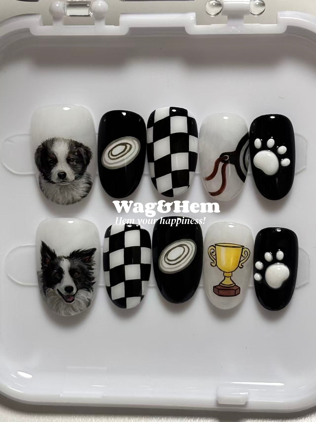 邊牧主題訂製穿戴甲♟️刻名與專屬爪印|親子甲系列|主人配搭飾件