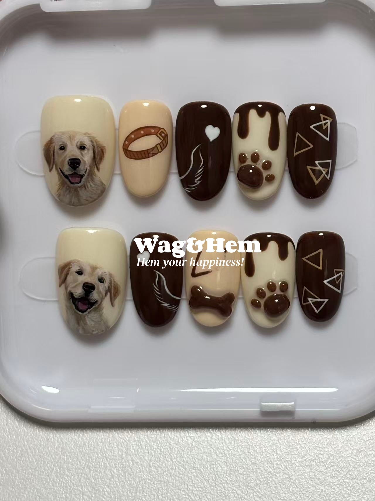 拉布拉多寵物訂製指甲|乖巧拉布|親子甲系列|主人配搭飾件