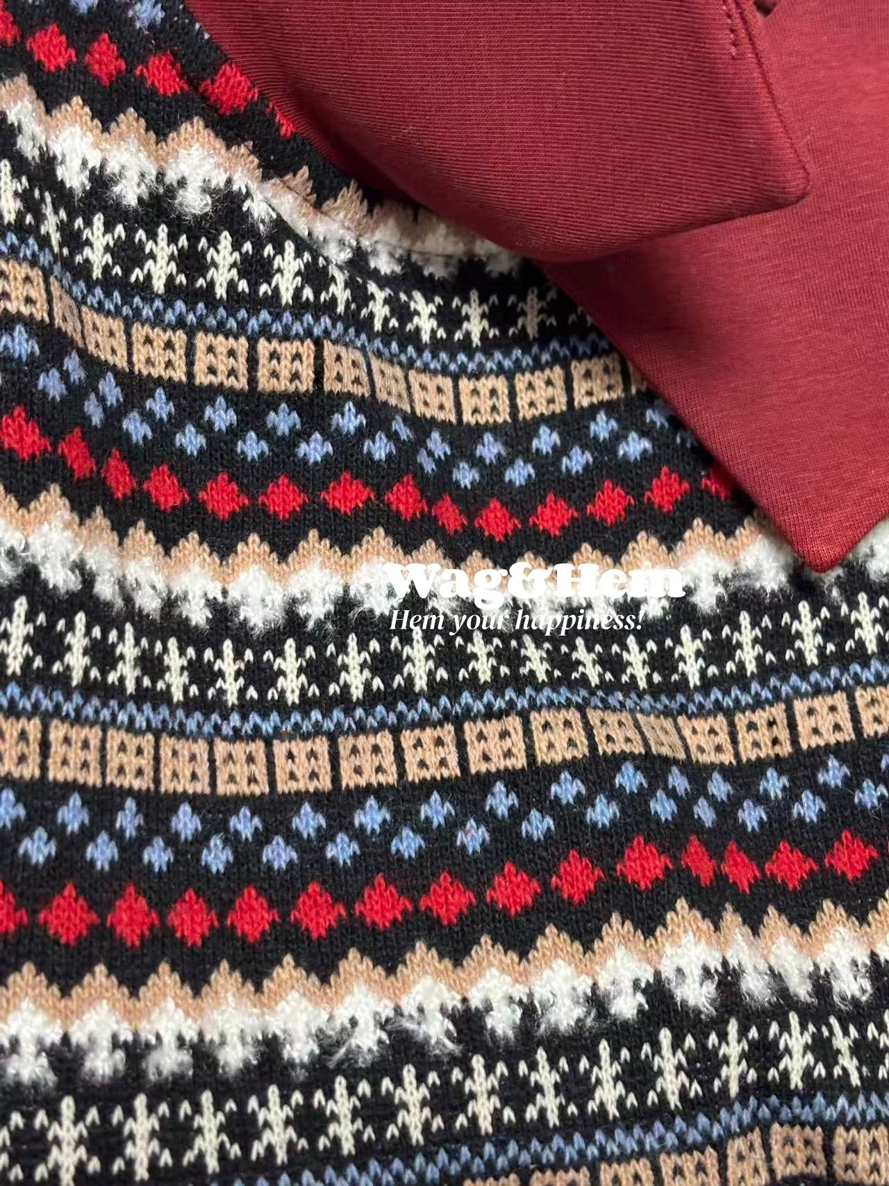 「異域風情」幾何紋理碎花裙|復古民族風|秋冬保暖【WH系列】