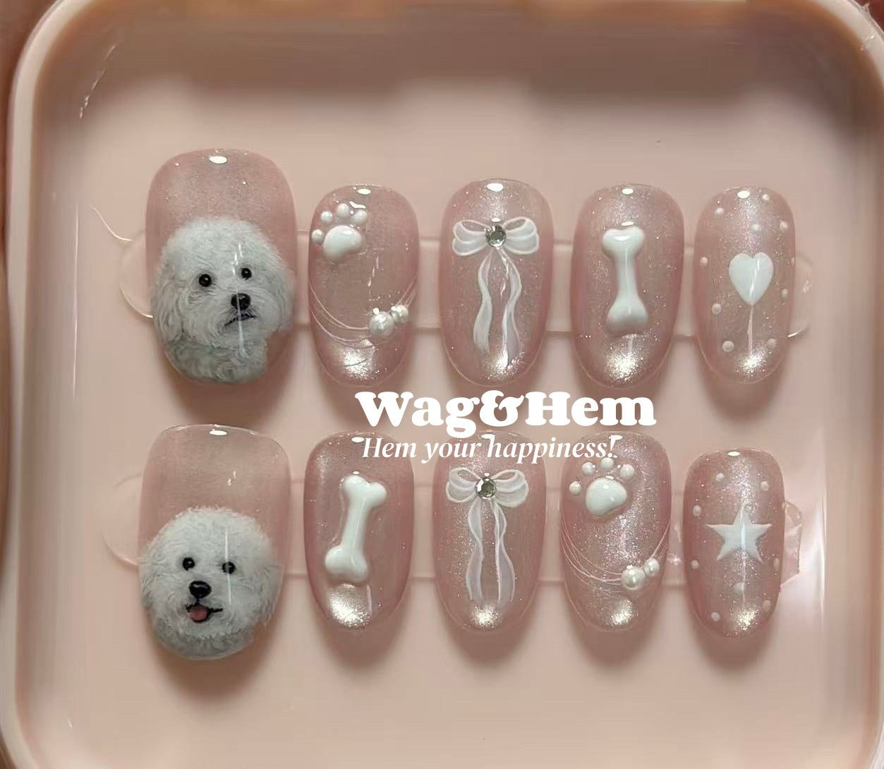 貴賓犬訂製穿戴甲💖 刻名與皇冠符號|親子甲系列|主人配搭飾件