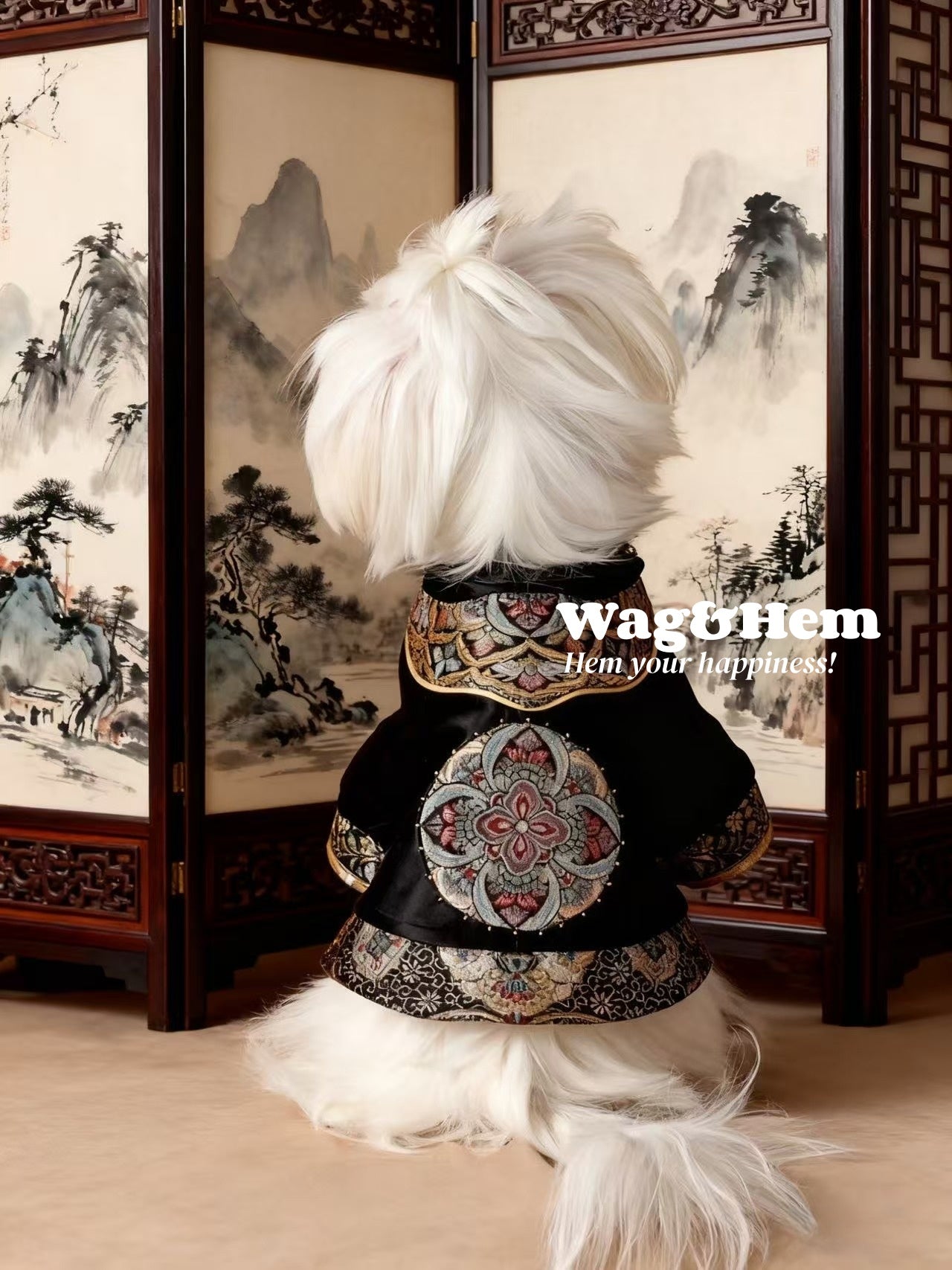 「玄裳御錦」中式真絲禮服|寵物婚禮|高端布料【MM系列】