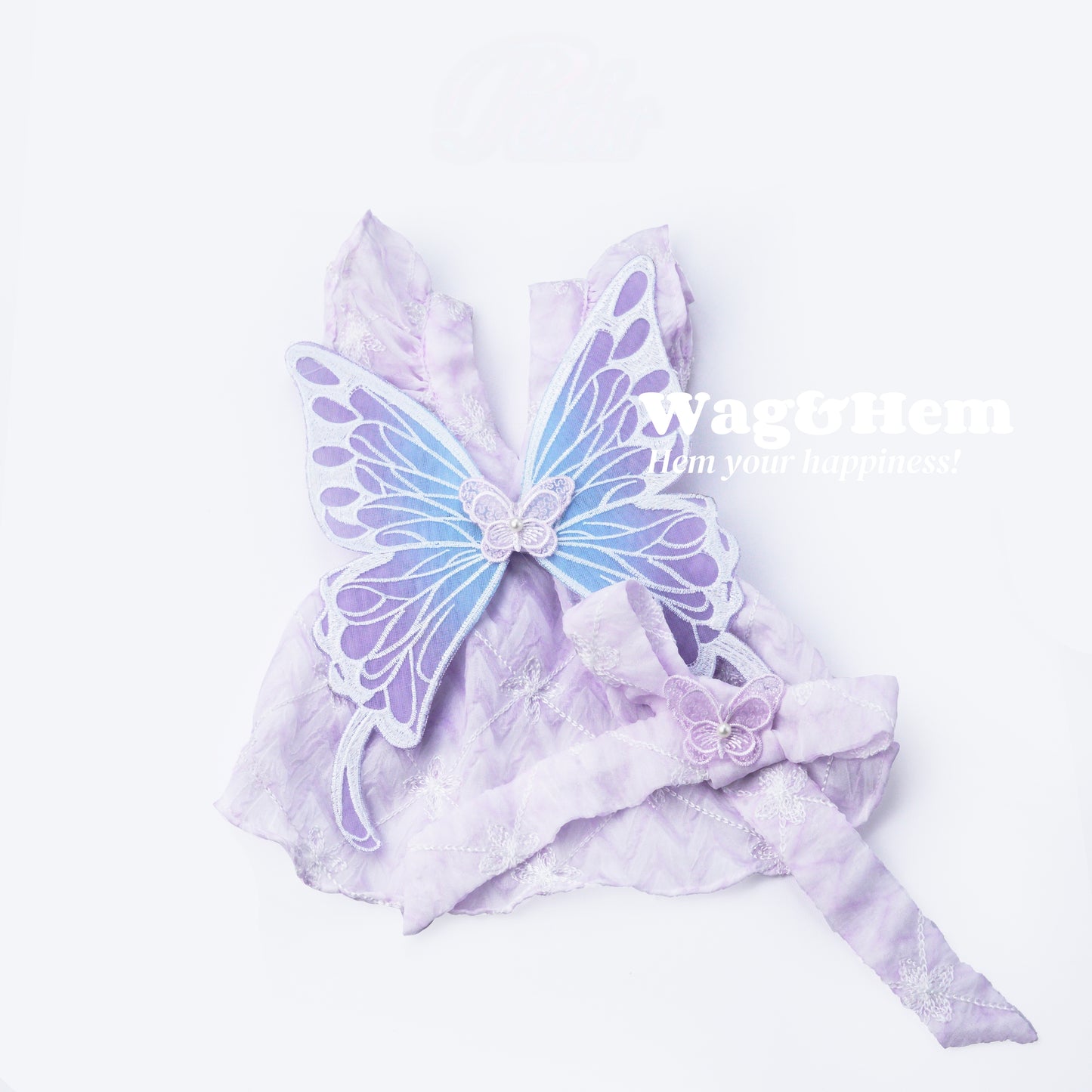 (XXS-7XL) 「幻夢蝴蝶」貓狗輕透紗裙 (淺紫/淡綠)|仙氣穿搭必備|【DP系列】