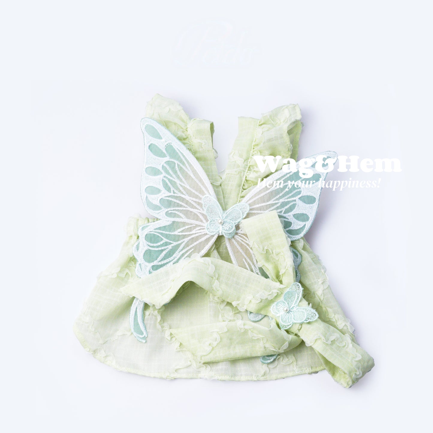 (XXS-7XL) 「幻夢蝴蝶」貓狗輕透紗裙 (淺紫/淡綠)|仙氣穿搭必備|【DP系列】