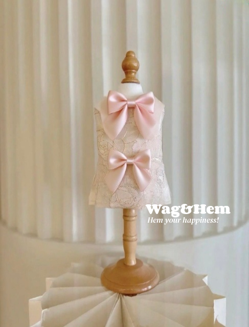 (度身訂製)「晶絨花敘」高級寵物禮服裙|寵物婚禮|高端布料【UT系列】