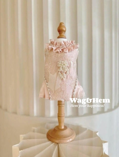 (度身訂製)「晶絨花敘」高級寵物禮服裙|寵物婚禮|高端布料【UT系列】