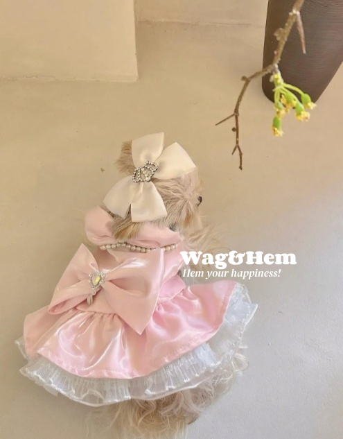 (度身訂製)「星耀萌裳」高級寵物禮服裙(7色可選)|寵物婚禮|高端布料【UT系列】