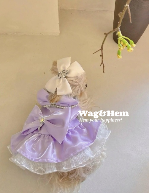(度身訂製)「星耀萌裳」高級寵物禮服裙(7色可選)|寵物婚禮|高端布料【UT系列】