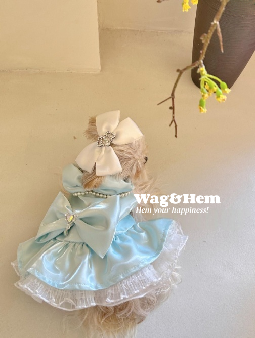 (度身訂製)「星耀萌裳」高級寵物禮服裙(7色可選)|寵物婚禮|高端布料【UT系列】