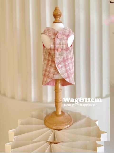 （度身訂製）「櫻粉格調」寵物定制裙 ｜寵物婚禮｜高端布料【UT系列】