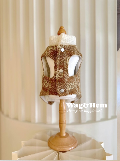 （度身訂製）「棕調復古」寵物奢華馬甲 ｜寵物婚禮｜高端布料【UT系列】
