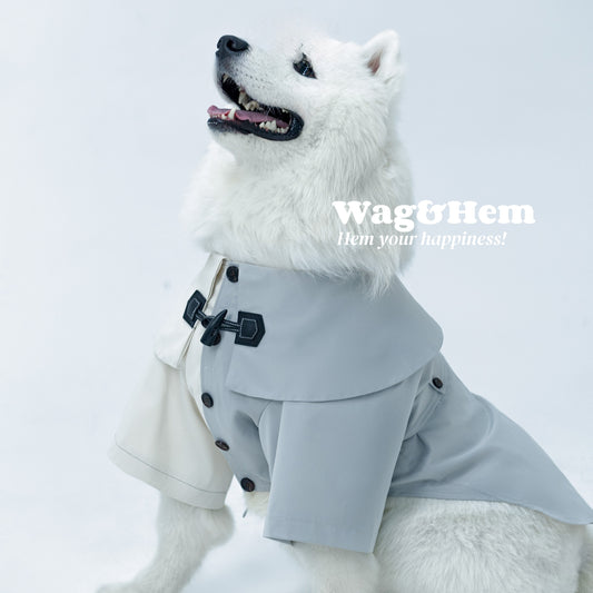 (L-7XL)「雙色機能」大狗防風防潑水抗皺風衣｜“2 - Tone Functional” Pet Trench Pet coat｜W&H獨家代理
