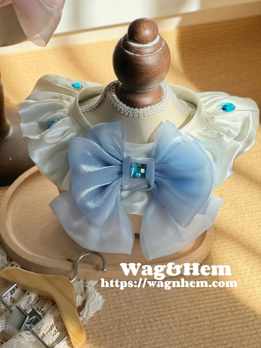 (XXS-5XL)「鑽石蝴蝶結」貓狗通用口水巾｜“Diamond Bow" Pet Bibs｜WAG&HEM自家生產