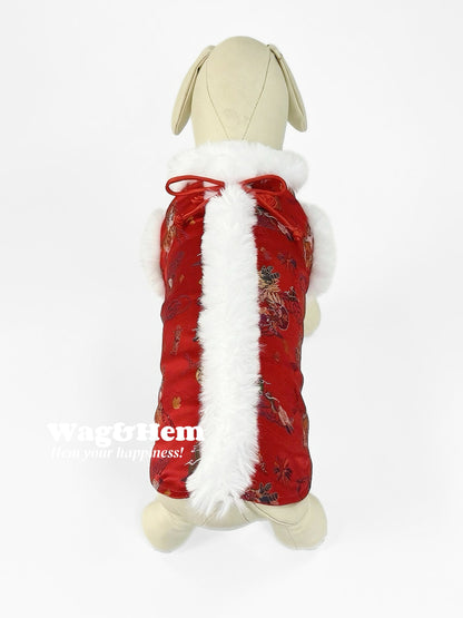 (XXS-9XL)「國風瑞獸」貓狗高級絲綢斗篷｜ 祥瑞新年必備｜瑞獸祥雲設計｜【JP系列】
