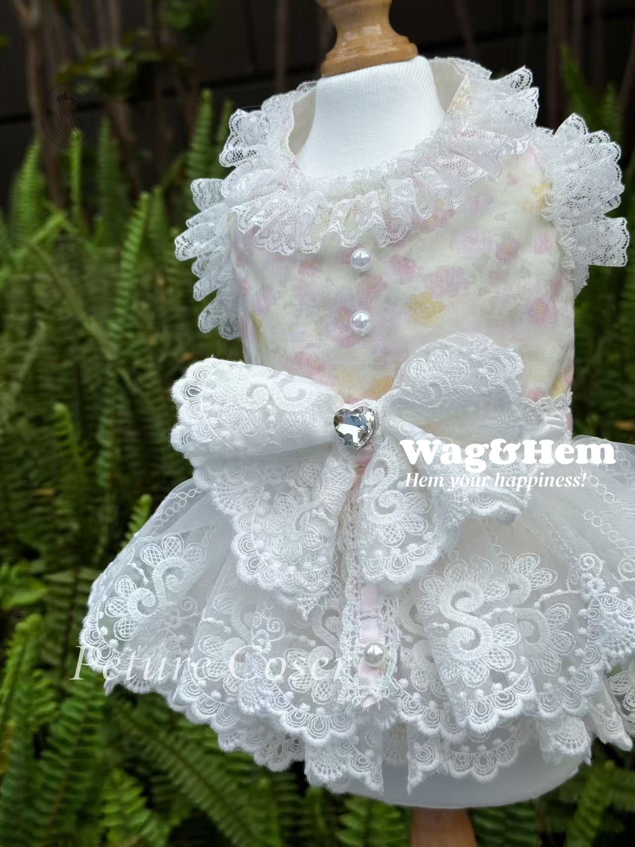 「花漾蕾紗」透氣蝴蝶結裙子｜柔和碎花布料｜透紗蕾絲裙【PC系列】