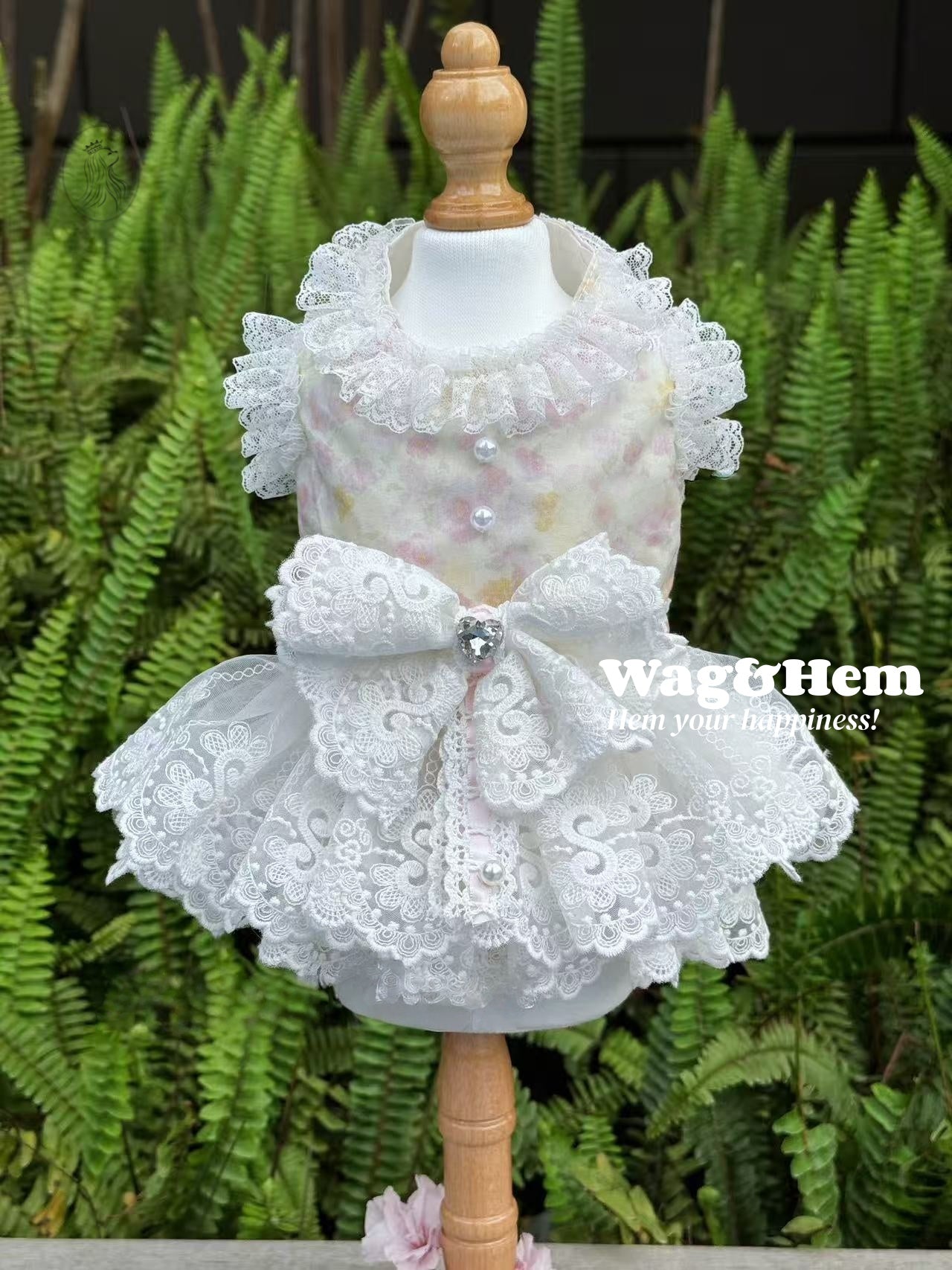 「花漾蕾紗」透氣蝴蝶結裙子｜柔和碎花布料｜透紗蕾絲裙【PC系列】