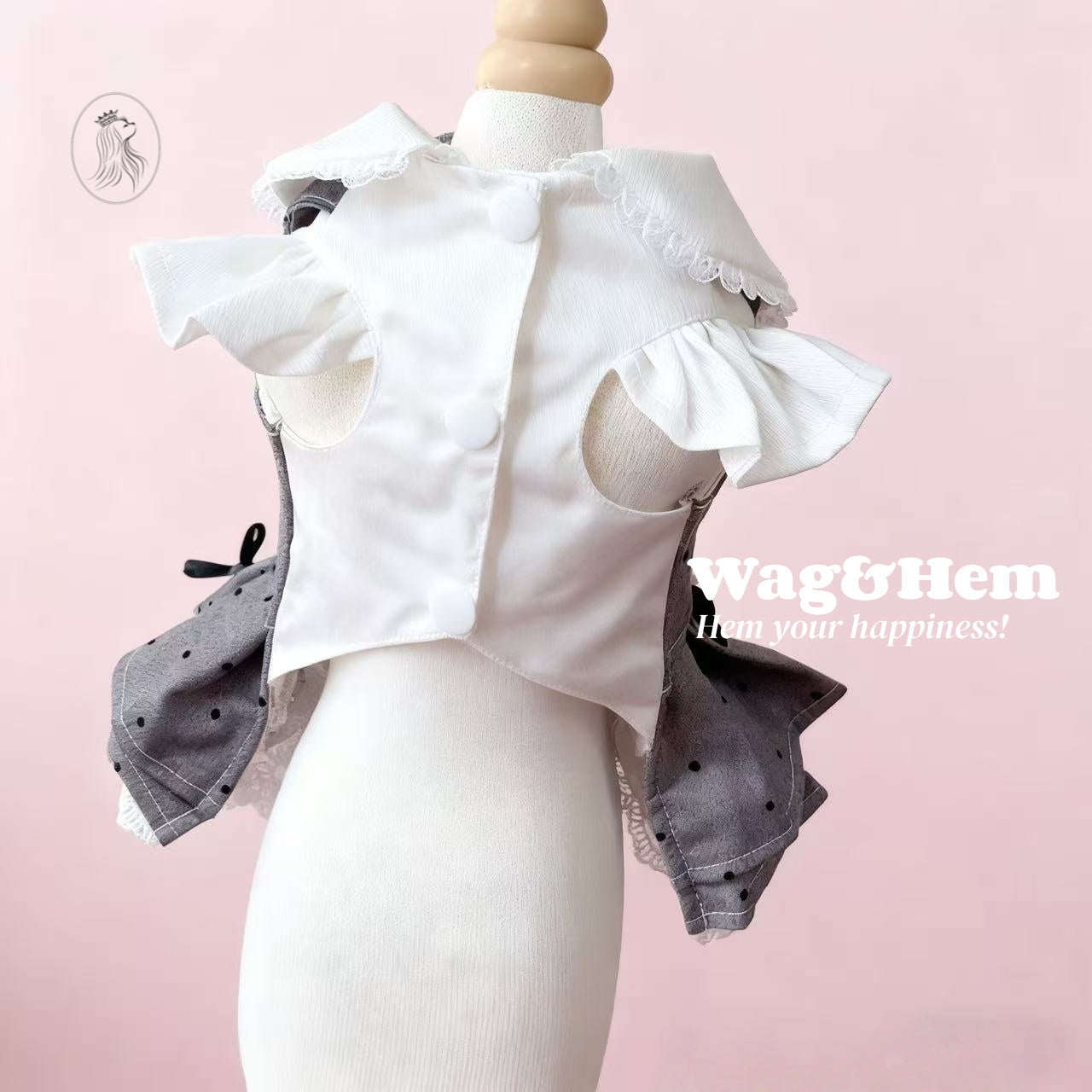 「Серый аристократ」Викторианское платье｜Серый и белый дворцовый стиль｜Кружевная юбка с драпировкой【Серия PC】