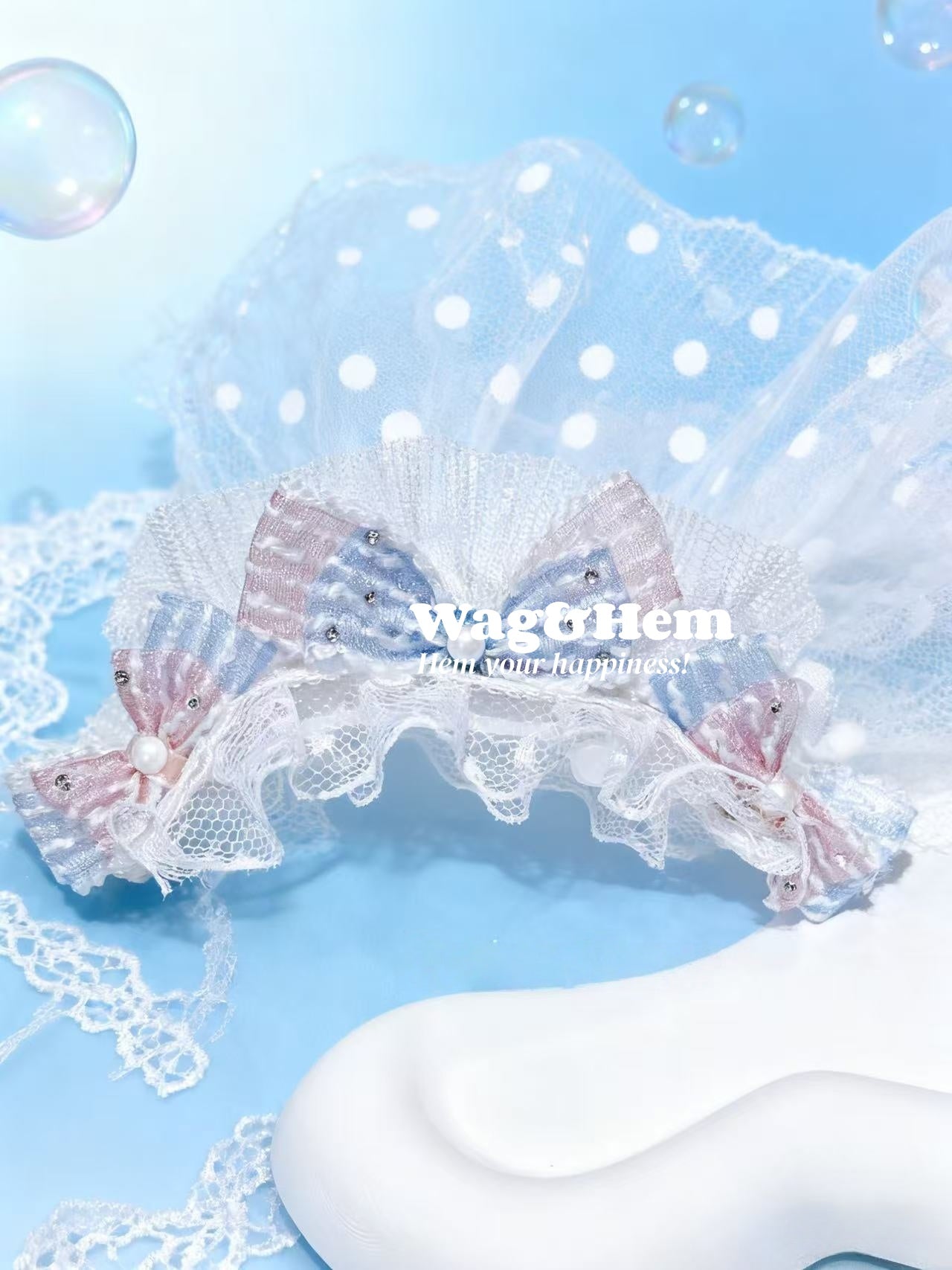 寵物用髮飾/頭紗(3款可選)｜施華洛世奇水晶｜PC系列