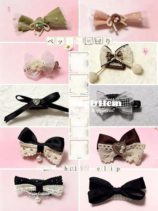 蕾絲寵物髮夾合集(10款可選)｜蝴蝶結蕾絲｜LO系列