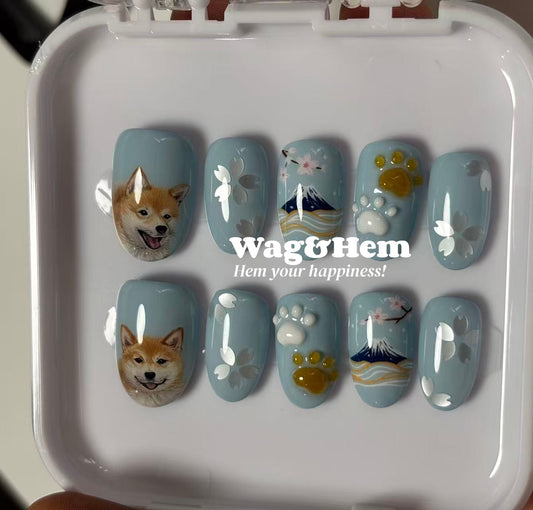 日系櫻花柴犬穿戴甲｜親子甲系列｜主人配搭飾件