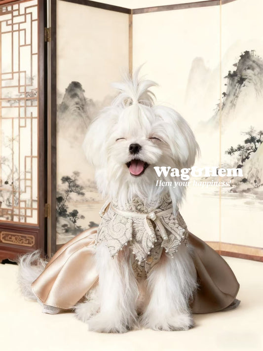 「金繡華章」中式真絲禮服｜寵物婚禮｜高端布料【MM系列】