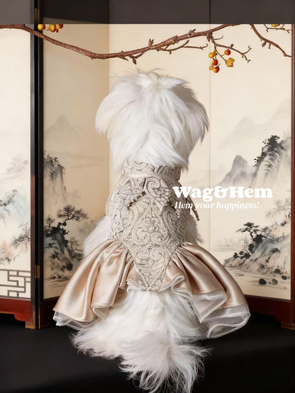 「金繡華章」中式真絲禮服｜寵物婚禮｜高端布料【MM系列】