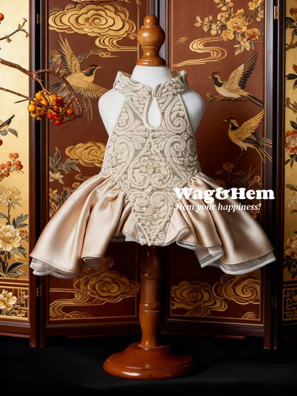 「金繡華章」中式真絲禮服｜寵物婚禮｜高端布料【MM系列】