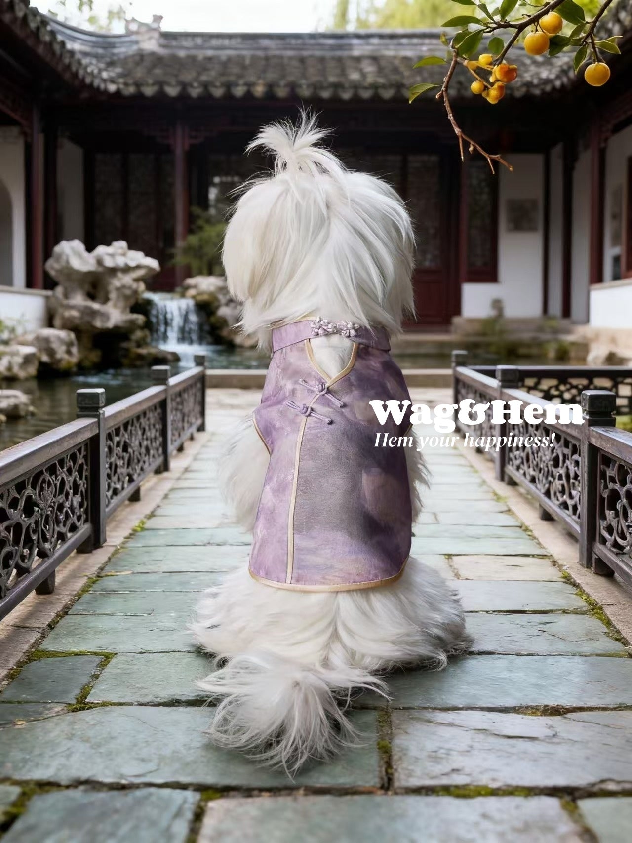 「紫雲映月」中式真絲禮服裙｜寵物婚禮｜高端布料【MM系列】