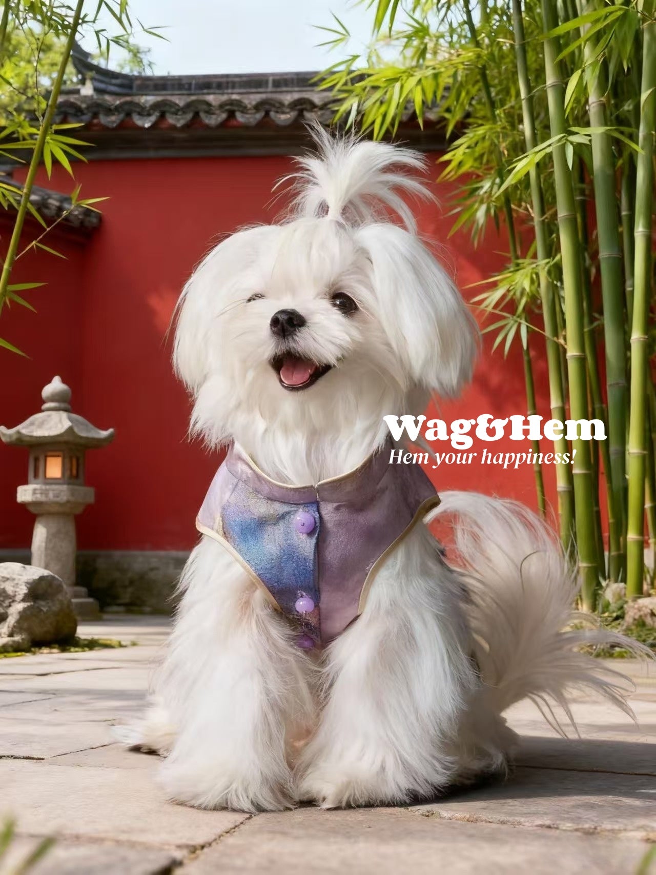 「紫雲映月」中式真絲禮服裙｜寵物婚禮｜高端布料【MM系列】