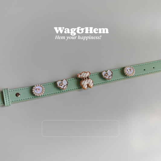 「甜美小熊」寵物DIY頸圈(套裝)｜創新磁吸快拆設計｜SNA系列