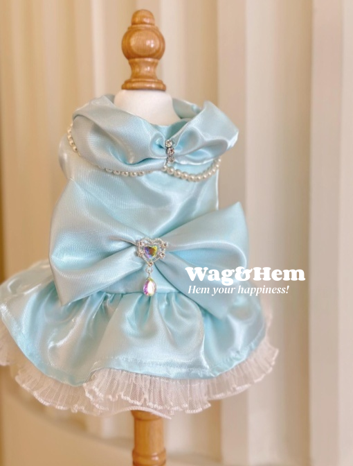 （度身訂製）「星耀萌裳」高級寵物禮服裙（7色可選）｜寵物婚禮｜高端布料【UT系列】