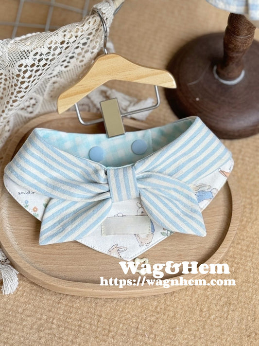 (XXS-5XL)「彼得兔園遊會」貓狗通用寵物口水巾｜“Peter Rabbit Fair” Pet Bibs｜WAG&HEM自家生產