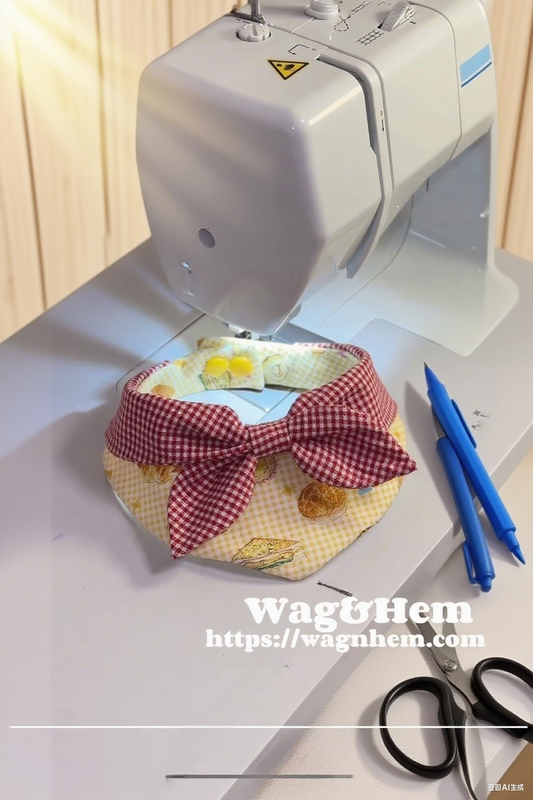 (XXS-5XL)「野餐麵包」貓狗通用口水巾｜“Picnic Bread” Pet Bibs｜WAG&HEM自家生產