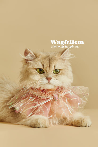 「夢幻粉紗」公主寵物圍兜｜【FL系列】