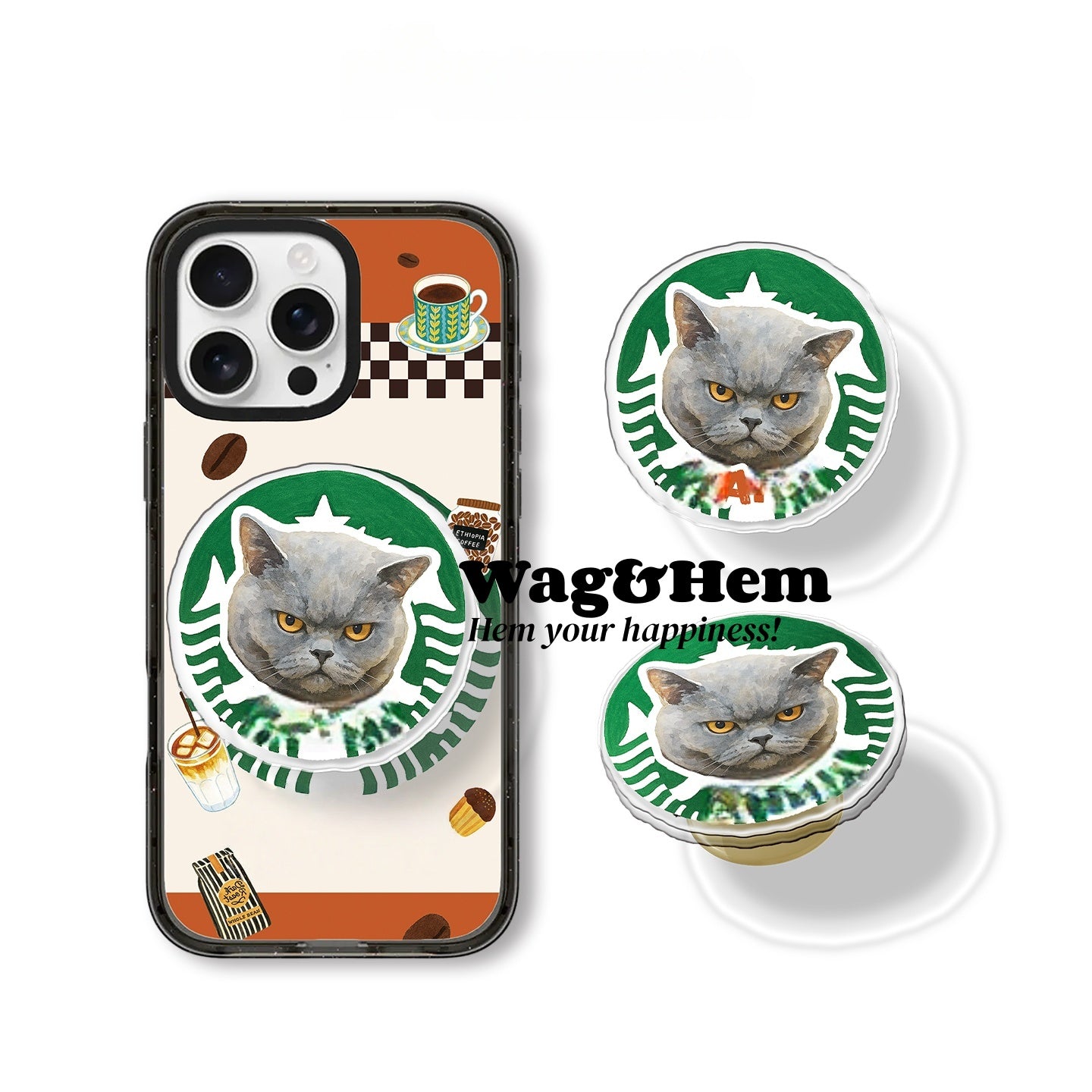 專屬愛寵手機支架｜設計訂製印刷｜主人配搭飾件（合作品牌）