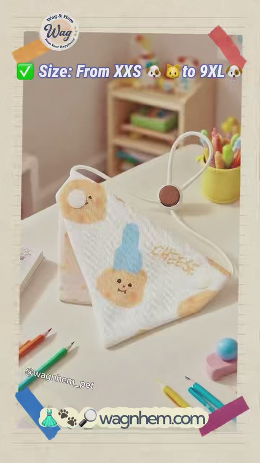 (19-50CM) « Fromage mignon » bavoir ajustable|Indispensable pour le quotidien tout doux|【Série WH-A】